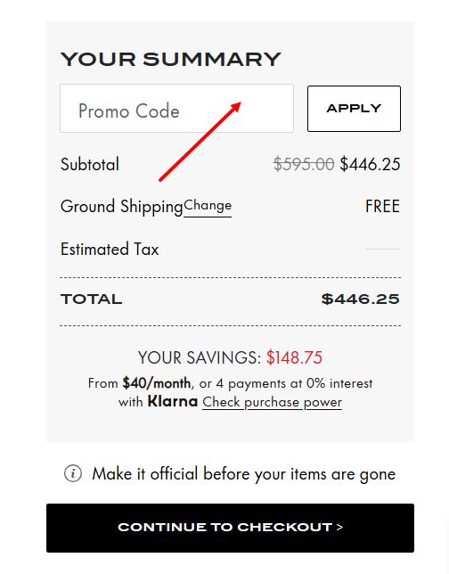 “How to apply a Stuart Weitzman promo code”