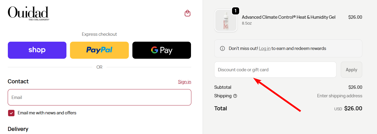 “How to activate a Ouidad promo code”