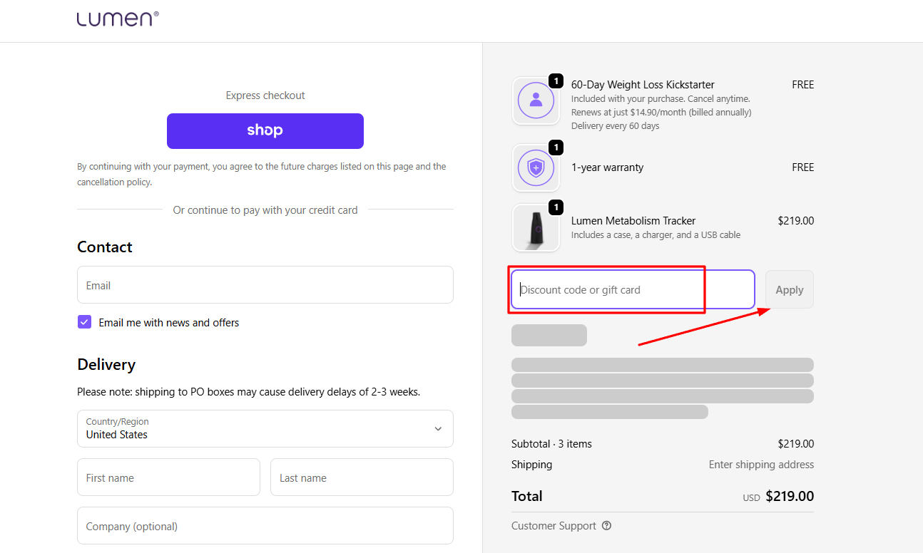 How to activate a Lumen promo code