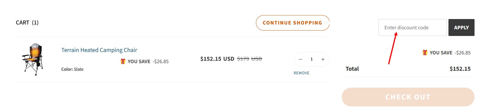 “How to apply a Gobi Heat promo code”