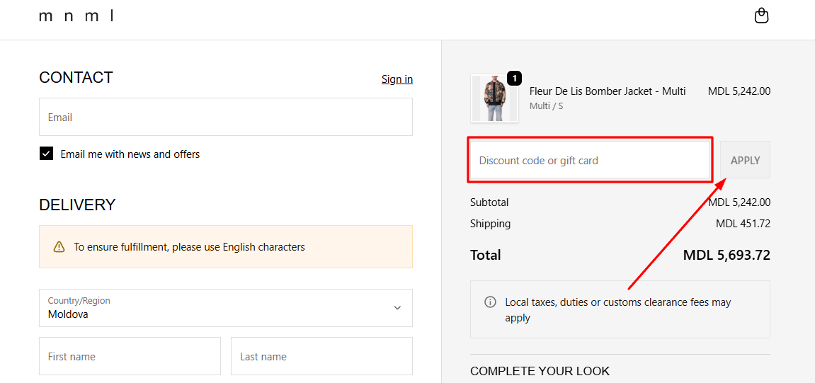 How to activate an mnml promo code