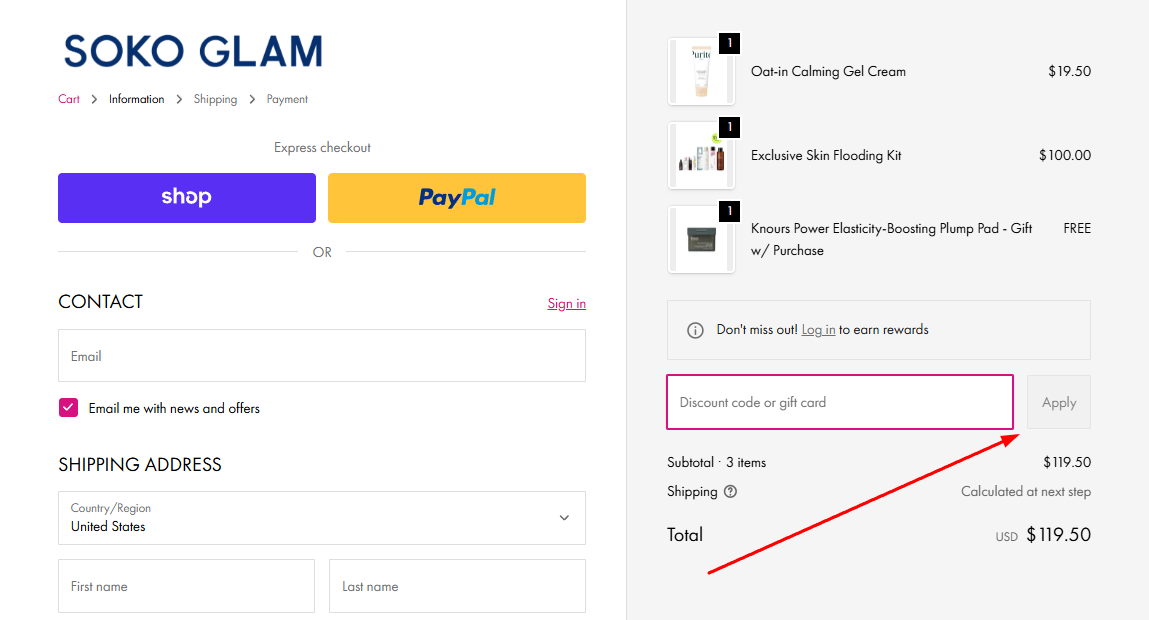 How to activate a Soko Glam promo code