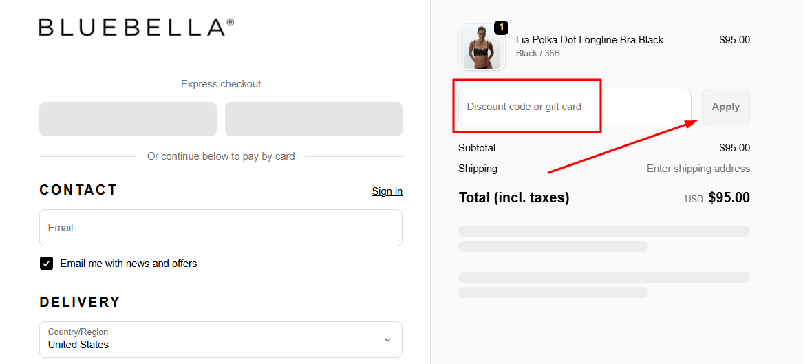 How to apply a Bluebella promo code