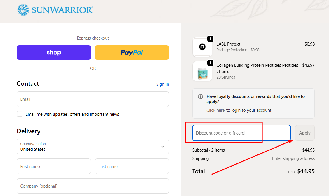How to activate a Sunwarrior promo code