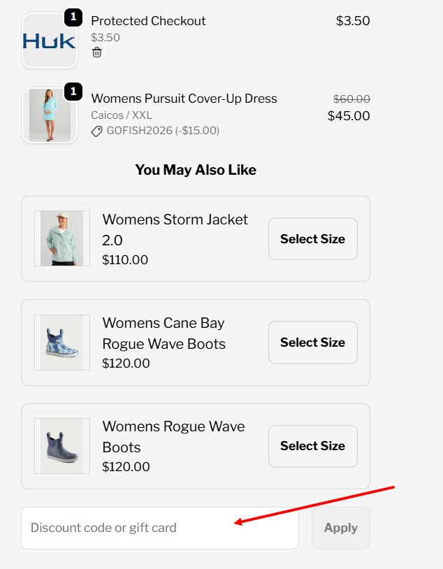 “How to apply a Huk promo code”