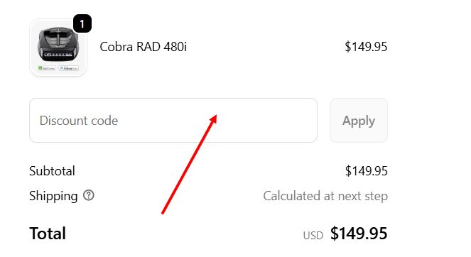 “How to apply a Cobra promo code”