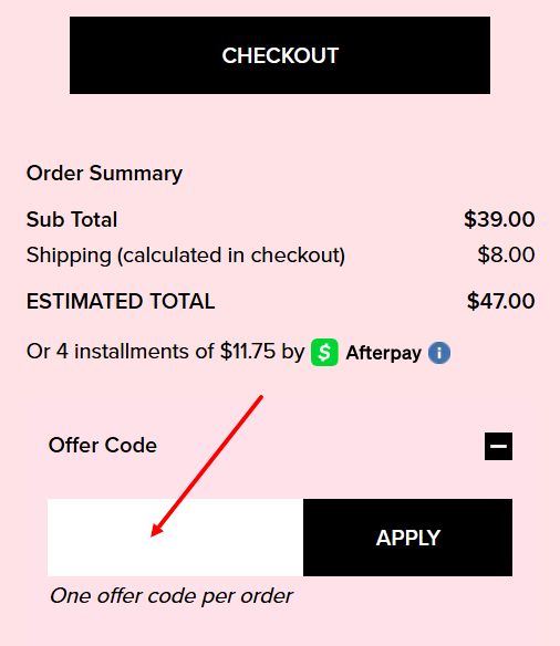 “How to apply a Too Faced promo code”