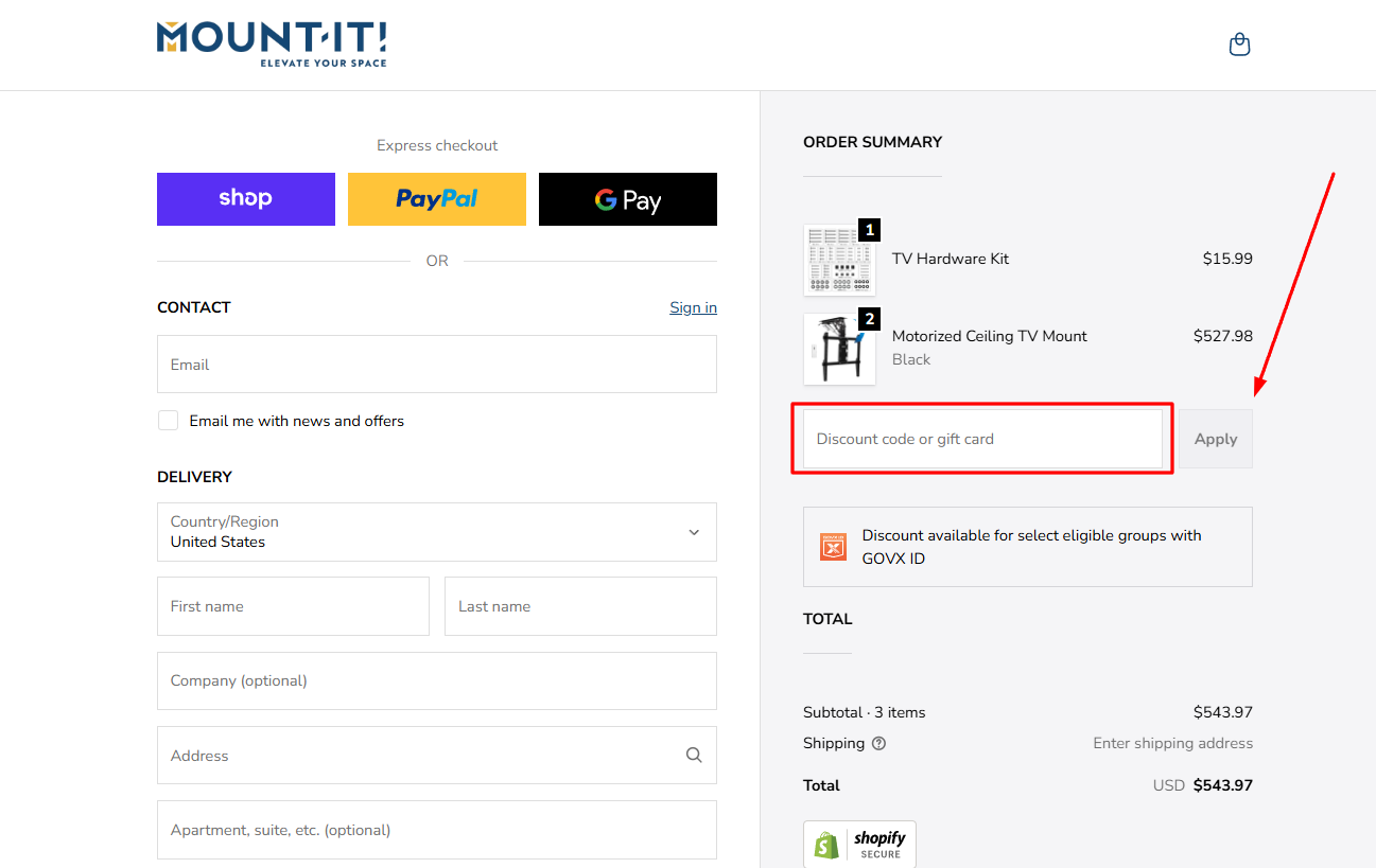 How to activate a Mount-It promo code