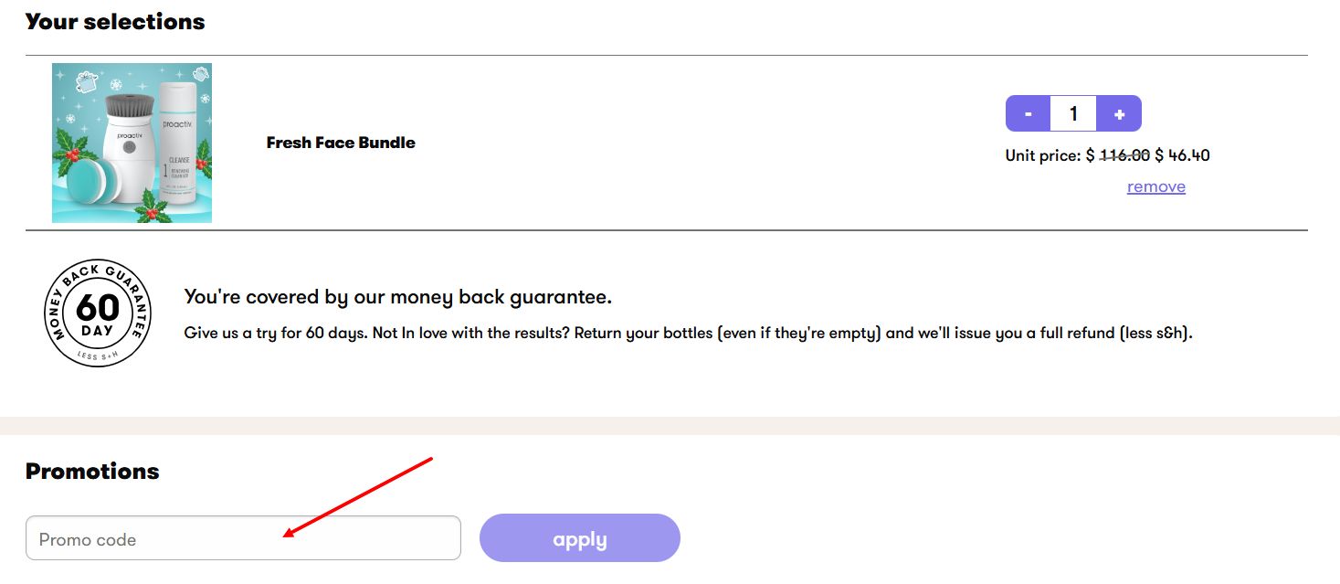 “How to apply a Proactiv promo code”