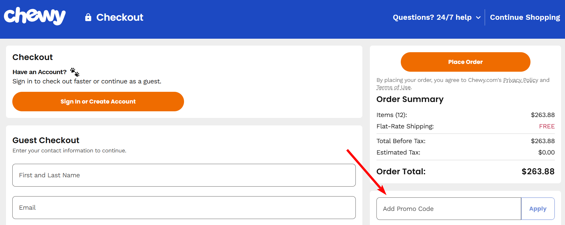“How to activate a Chewy promo code”