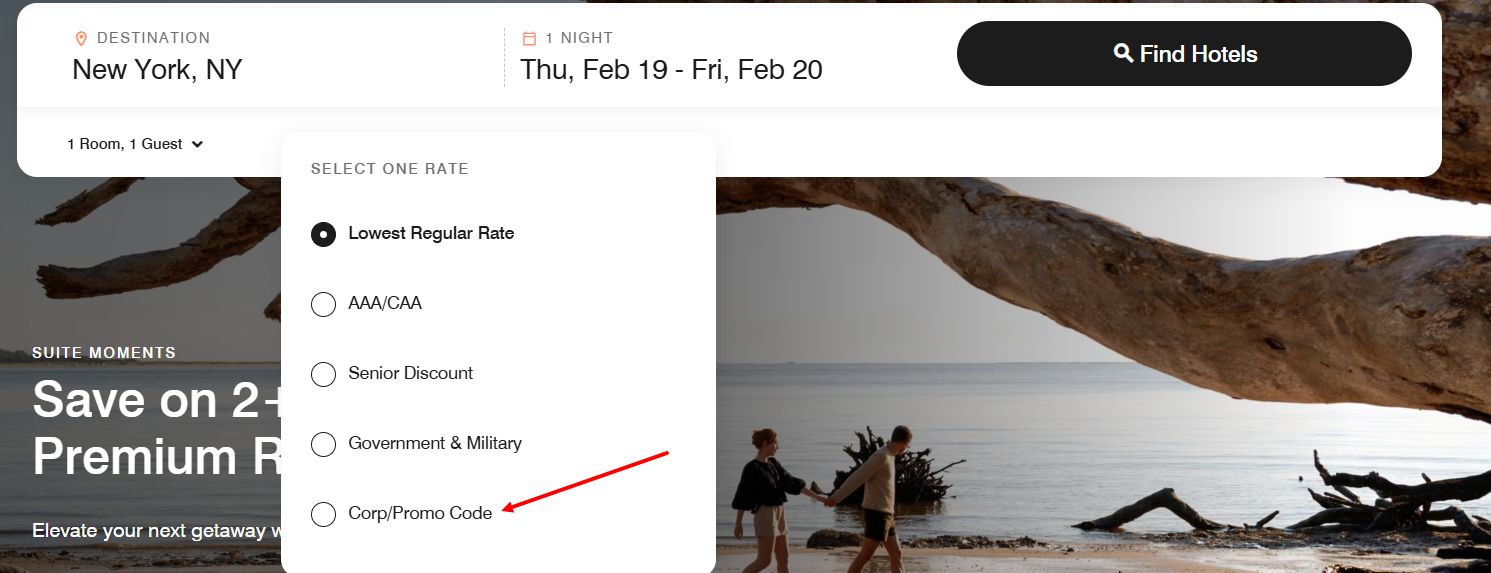 “How to apply a Marriott Bonvoy promo code”
