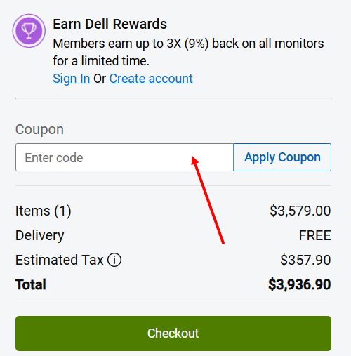 “How to apply a Dell promo code”