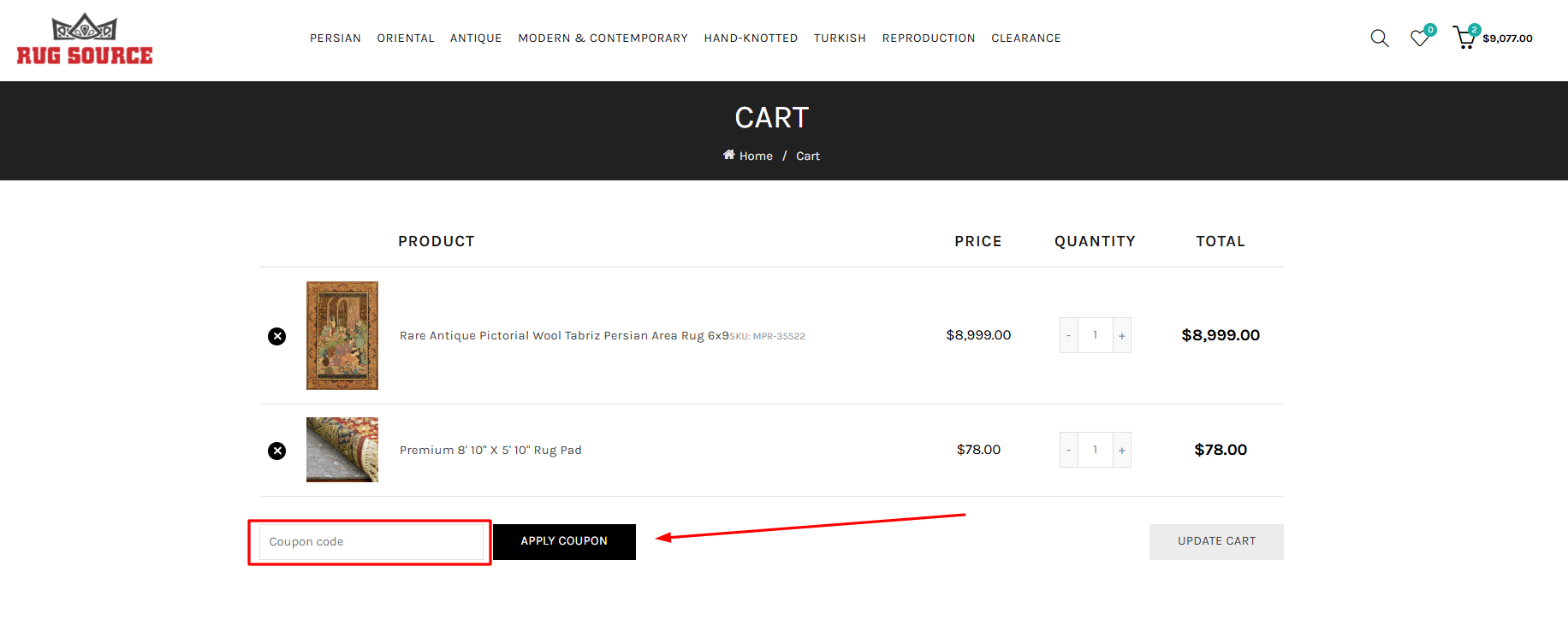 How to activate a Rug Source promo code