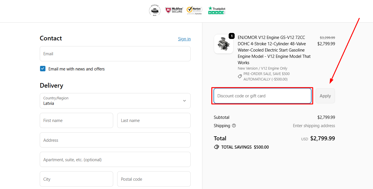How to activate an EngineDIY promo code