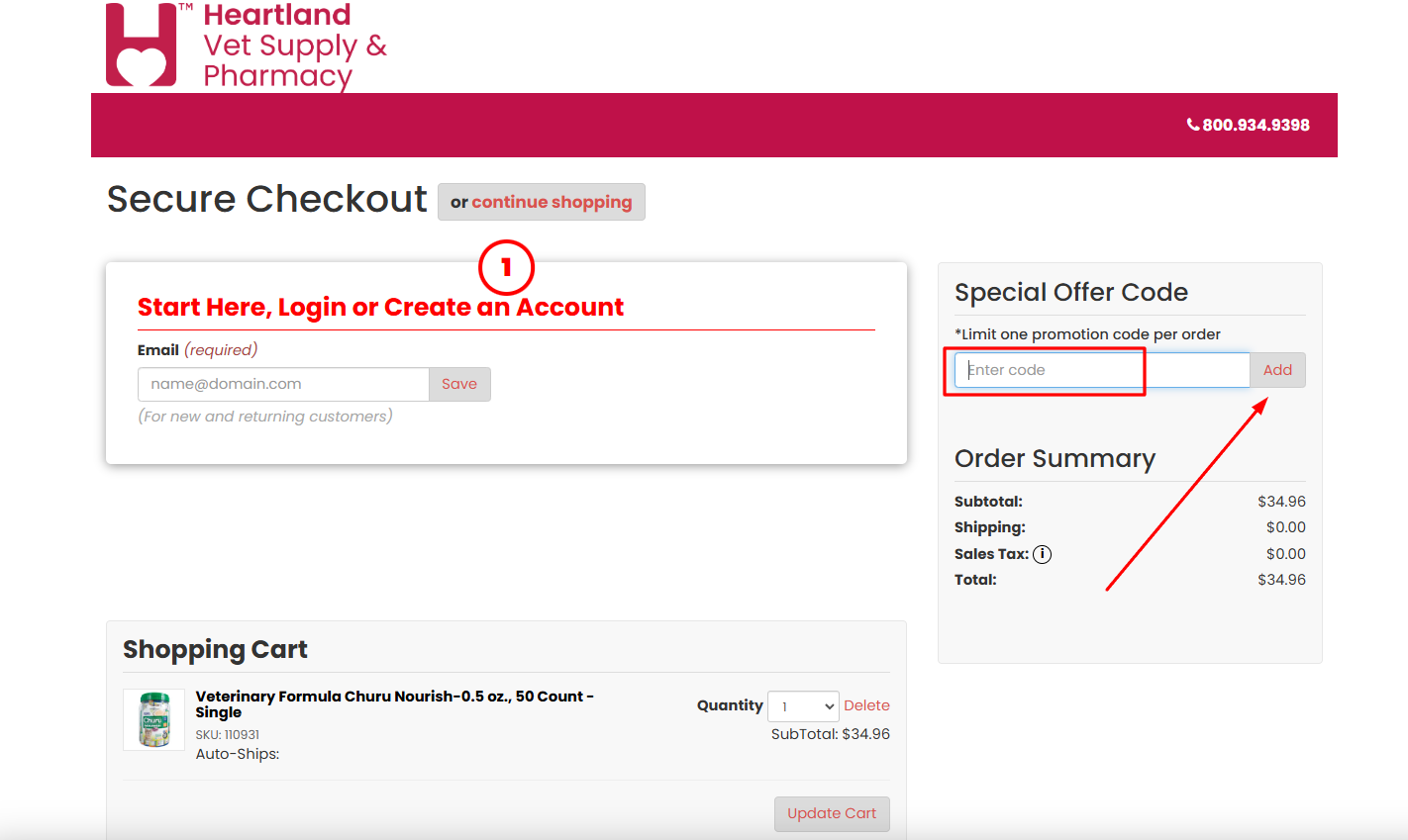 How to apply a Heartland Vet Supply promo code