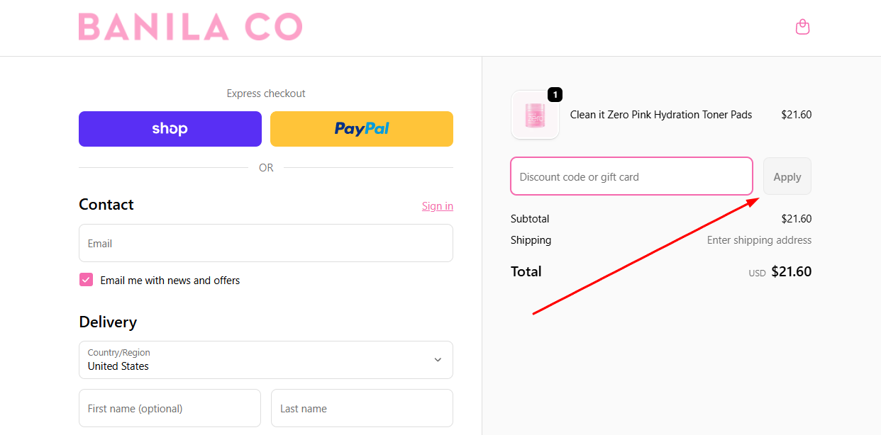 How to activate a Banila Co promo code