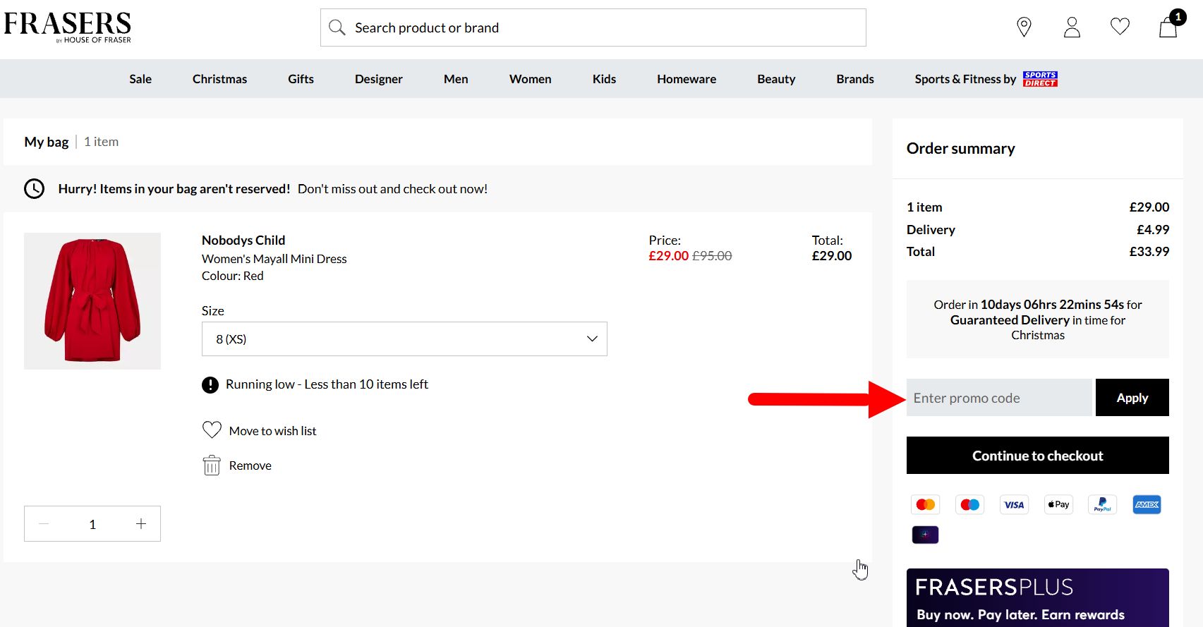How to activate a Frasers promo code