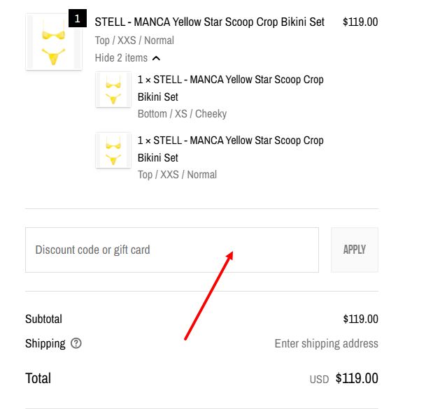 “How to apply a Triangl promo code”