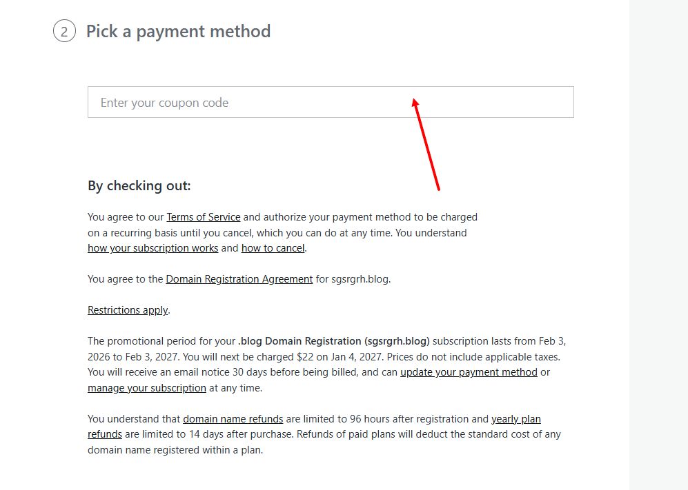 “How to apply a WordPress promo code”