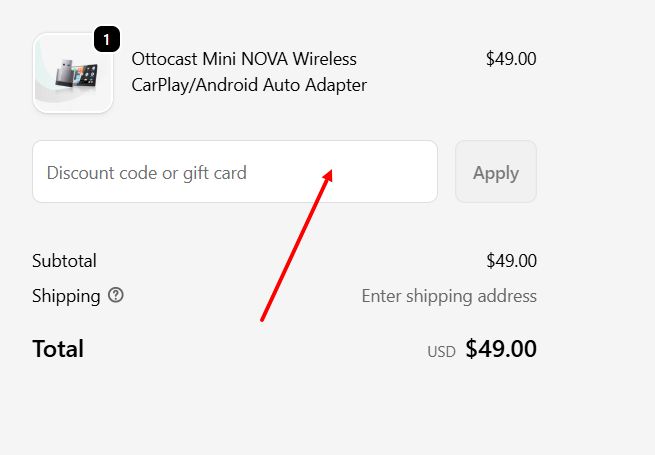 “How to apply an Ottocast promo code”