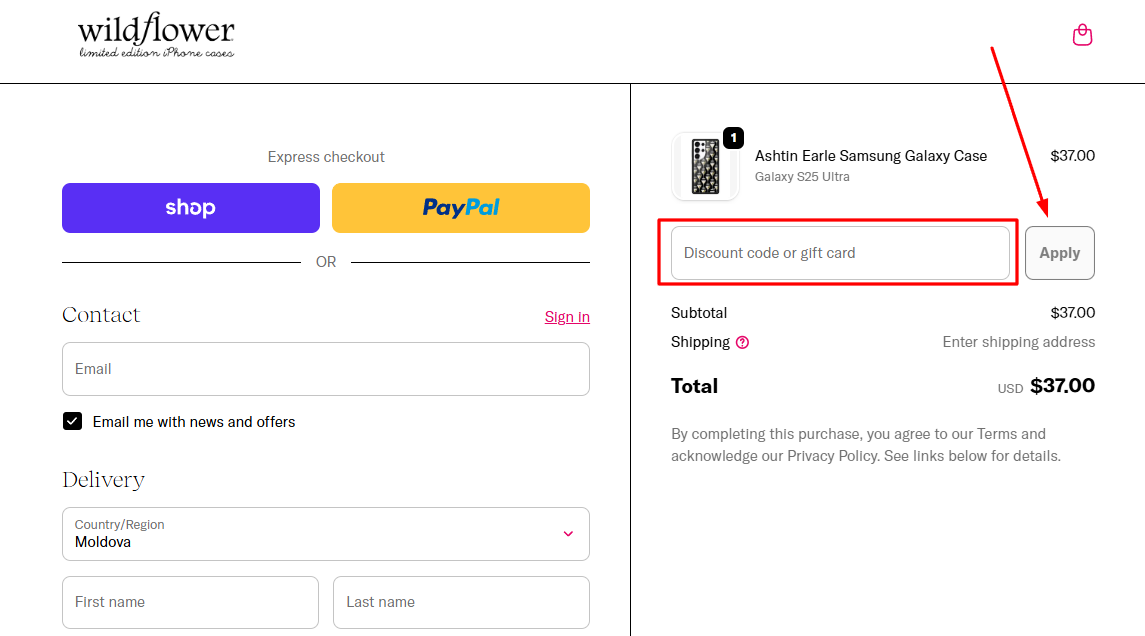How to activate a Wildflower promo code