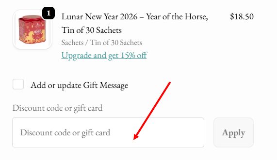 “How to apply a Harney & Sons promo code”
