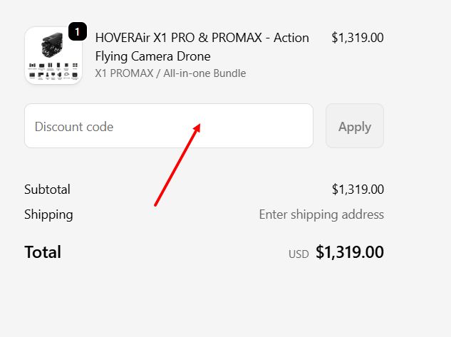 “How to apply a HOVERAir promo code”