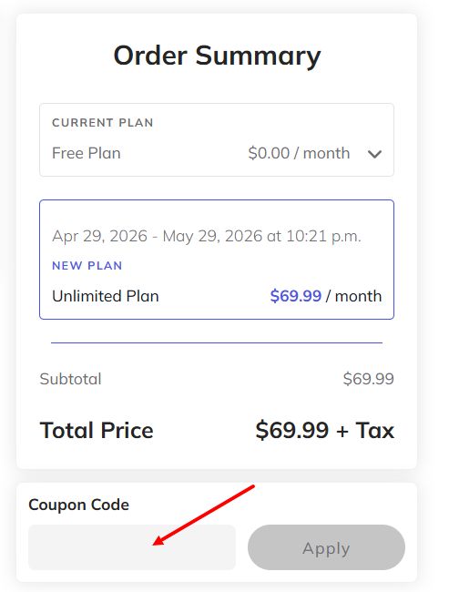 “How to apply a Vendoo promo code”