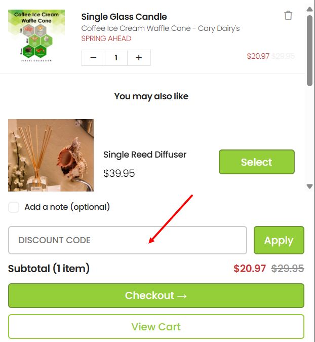 “How to apply an Aroma Retail promo code”