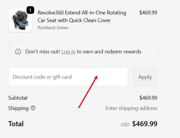 “How to apply an Evenflo promo code”