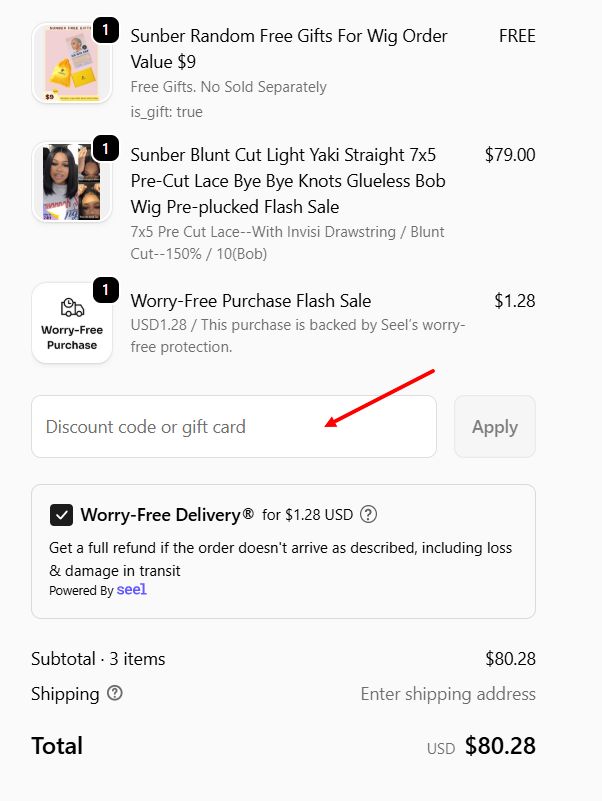 “How to apply a Sunber Hair promo code”