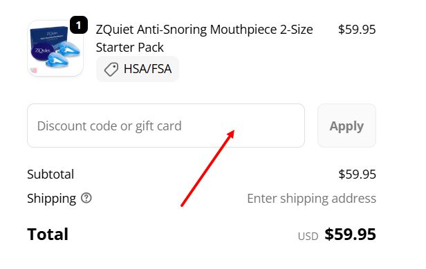 “How to apply a ZQuiet promo code”