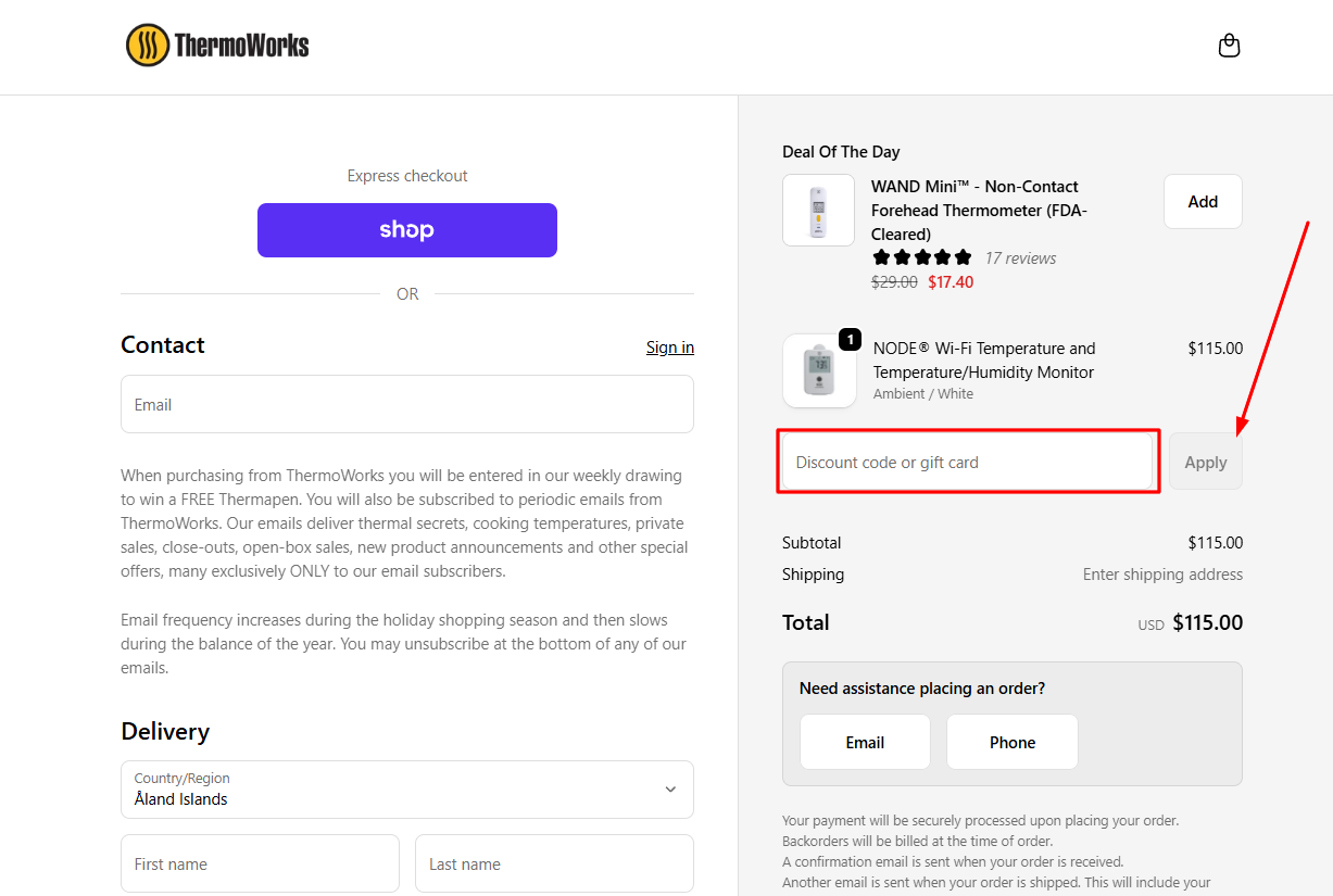 How to activate a ThermoWorks promo code