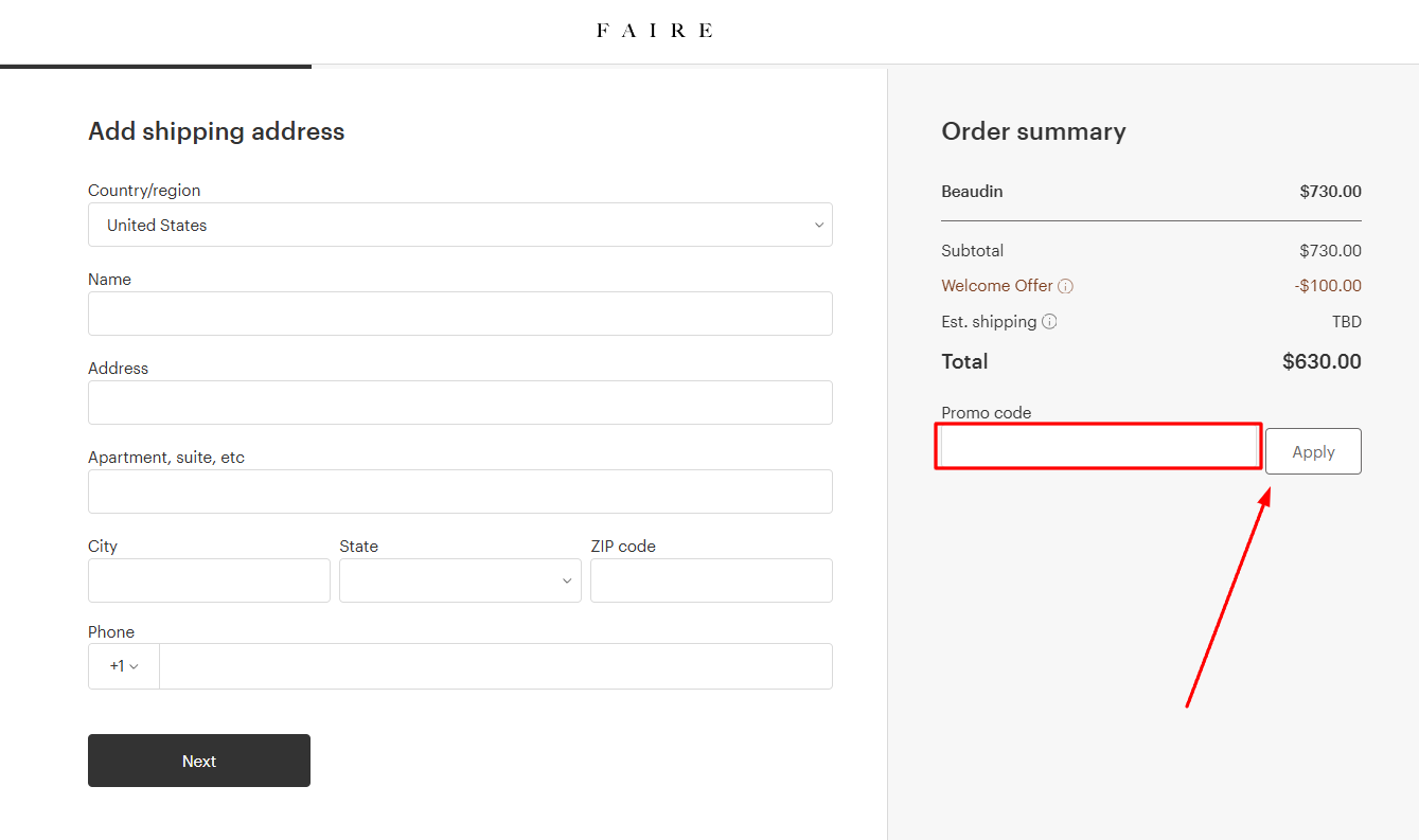 How to activate a Faire promo code