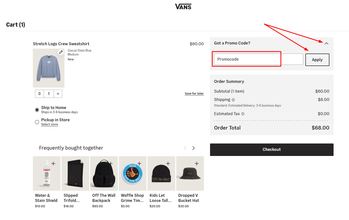 How to activate a Vans promo code