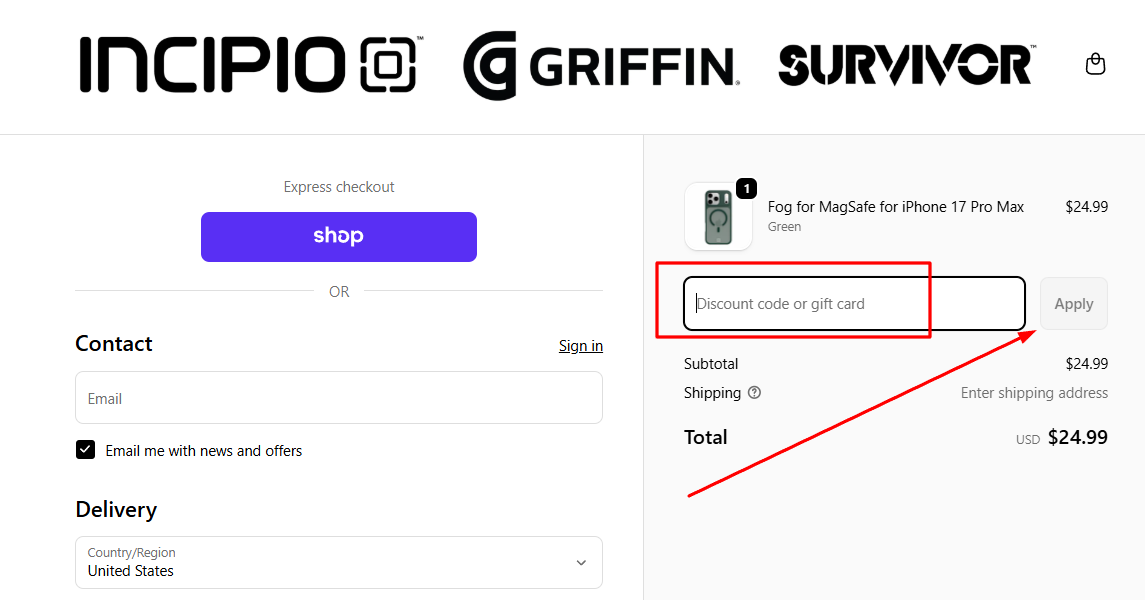 How to activate an Incipio promo code