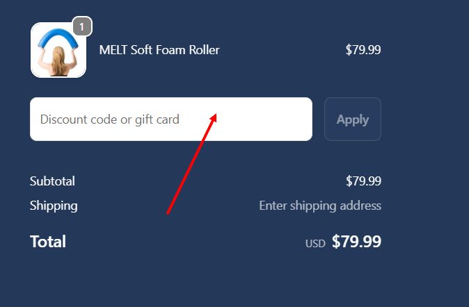 “How to apply a MELT Method promo code”