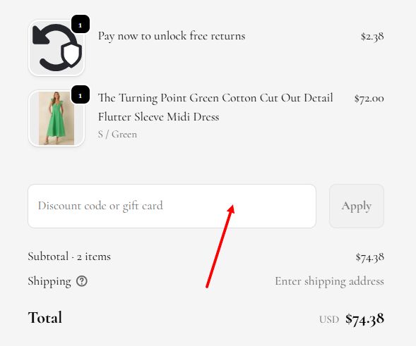 “How to apply a Red Dress promo code”