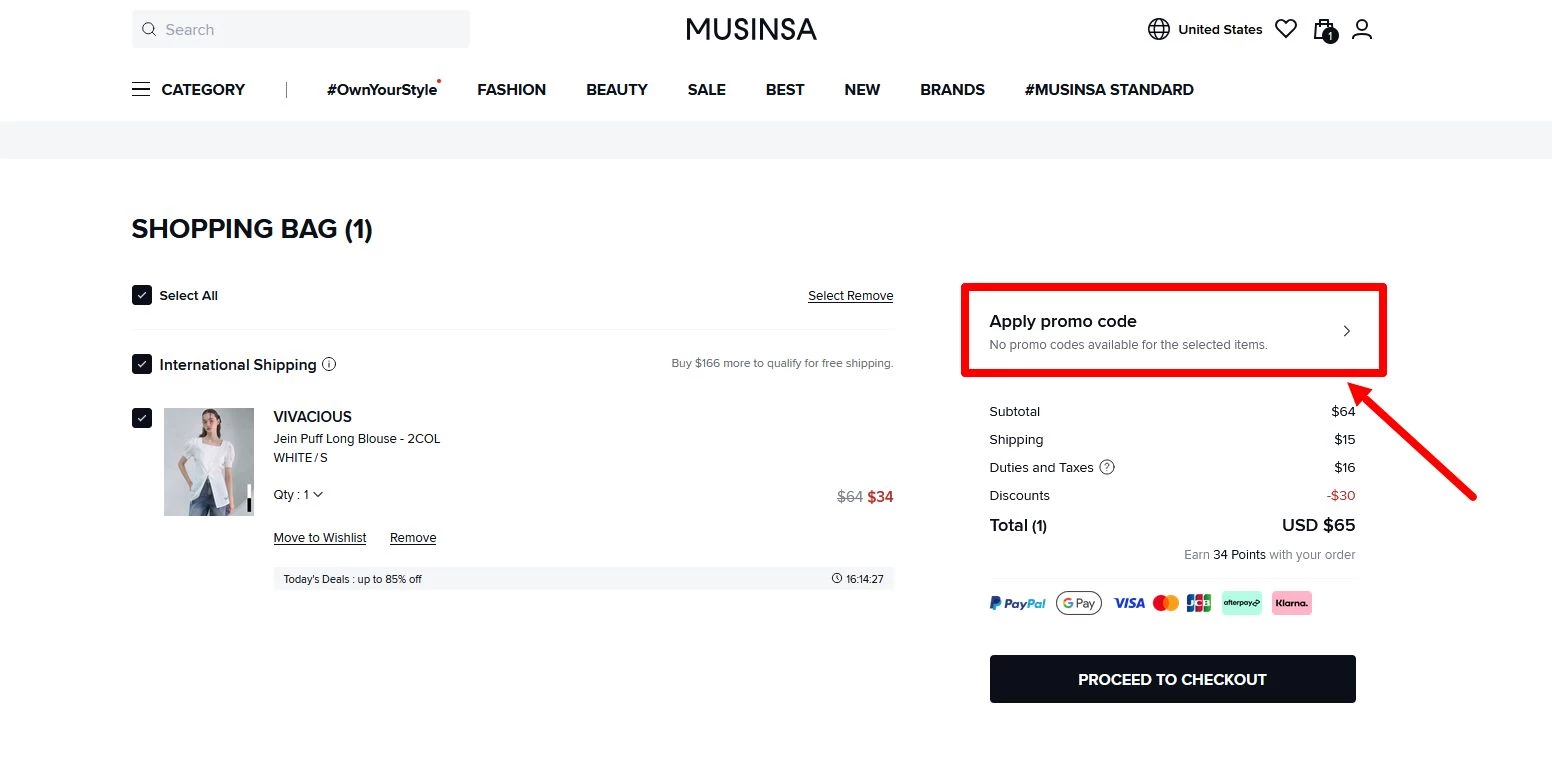 MUSINSA Promo Code