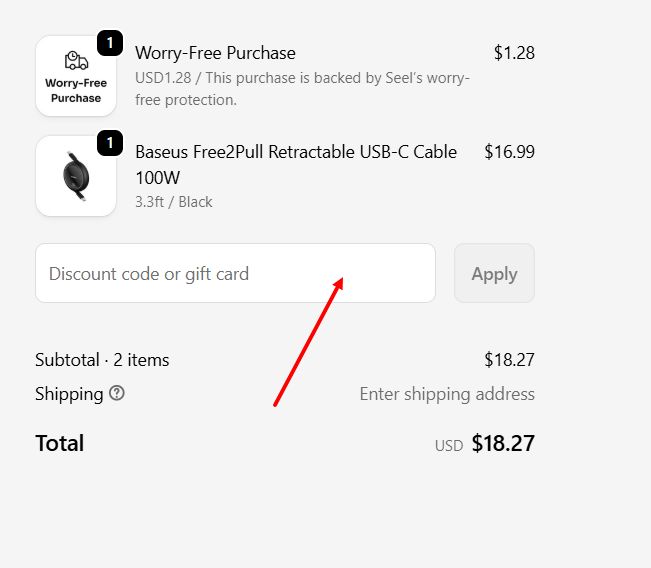 “How to apply a Baseus promo code”