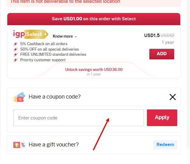 “How to apply an IGP promo code”