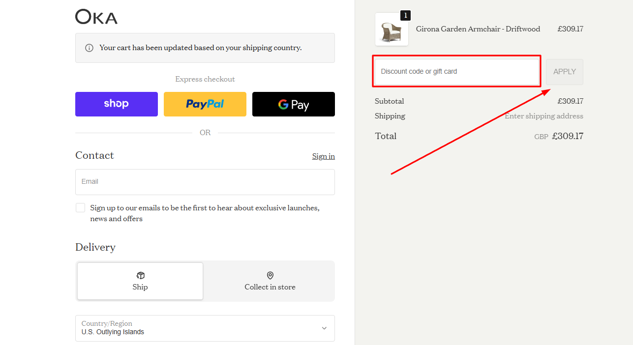 How to activate an OKA promo code
