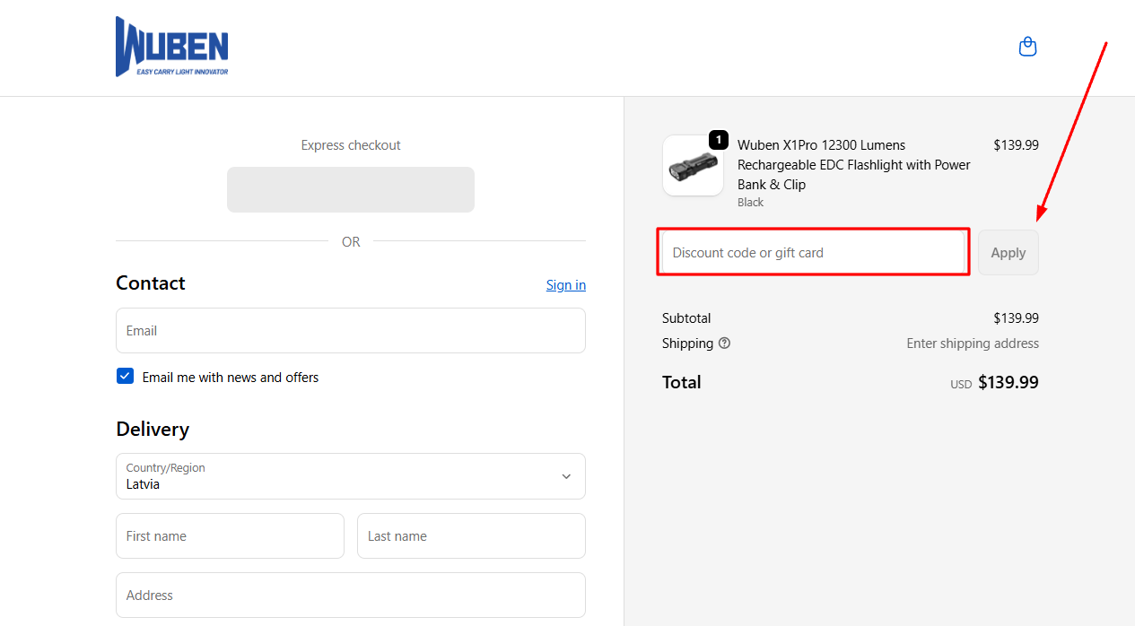 How to activate a Wuben Light promo code