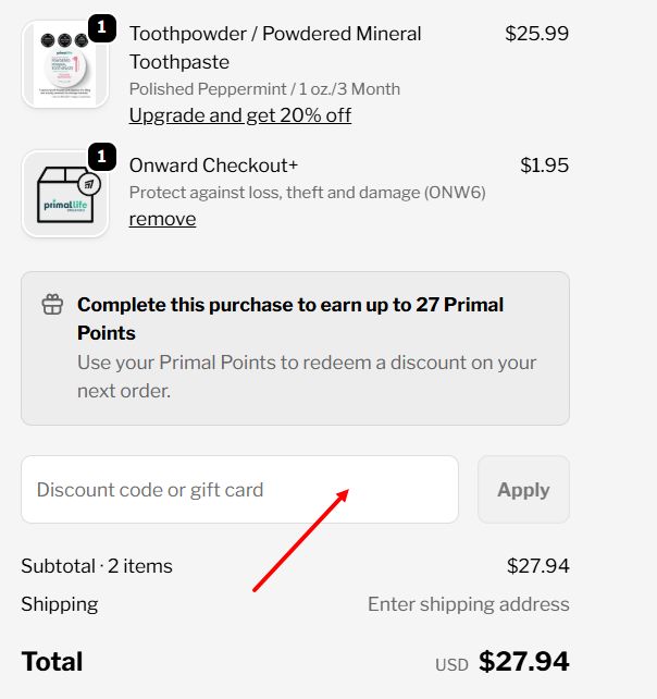 “How to apply a Primal Life Organics promo code”