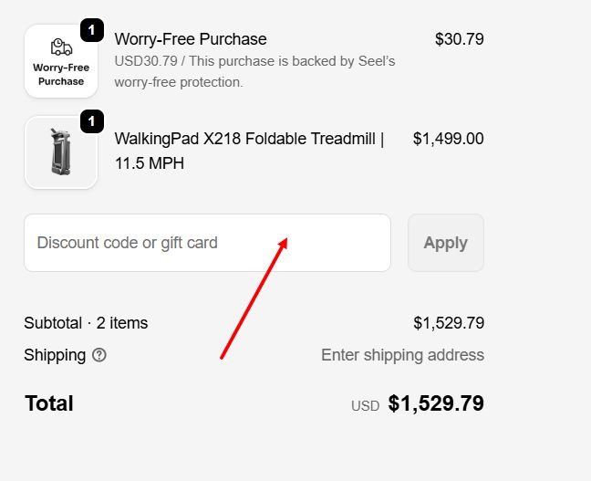 “How to apply a WalkingPad promo code”