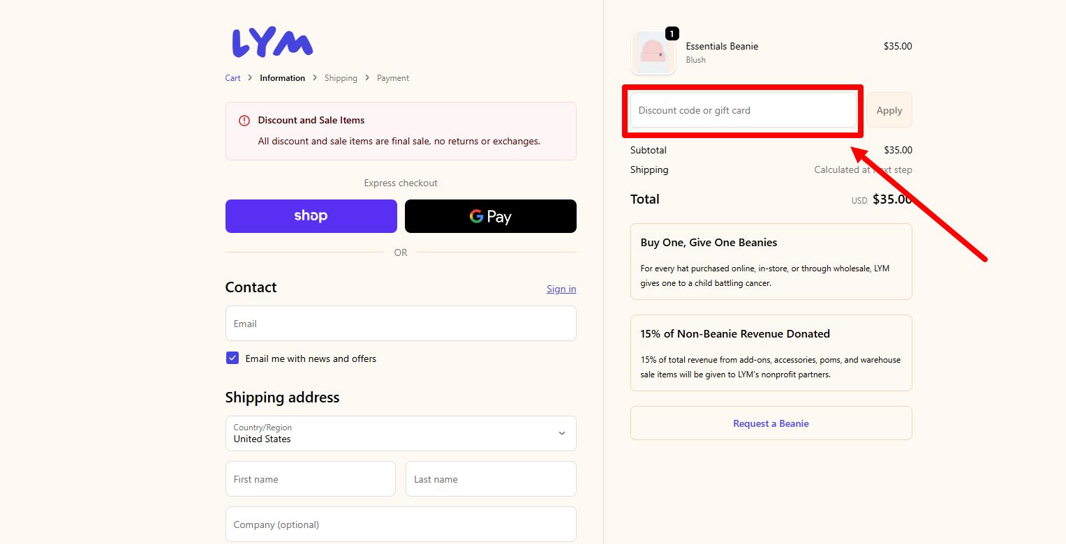 “How to apply a Love Your Melon promo code”