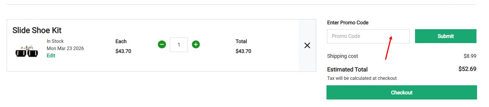 “How to apply an MTD Parts promo code”