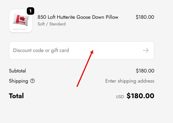 “How to apply a Canadian Down & Feather Company promo code”