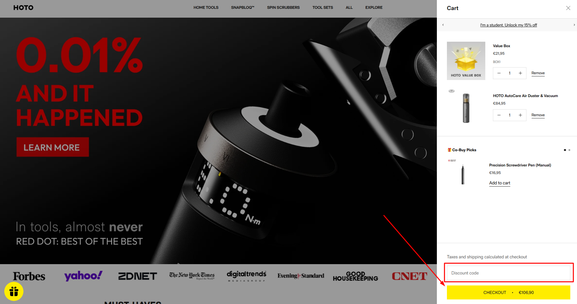 How to activate a HOTO Tools promo code