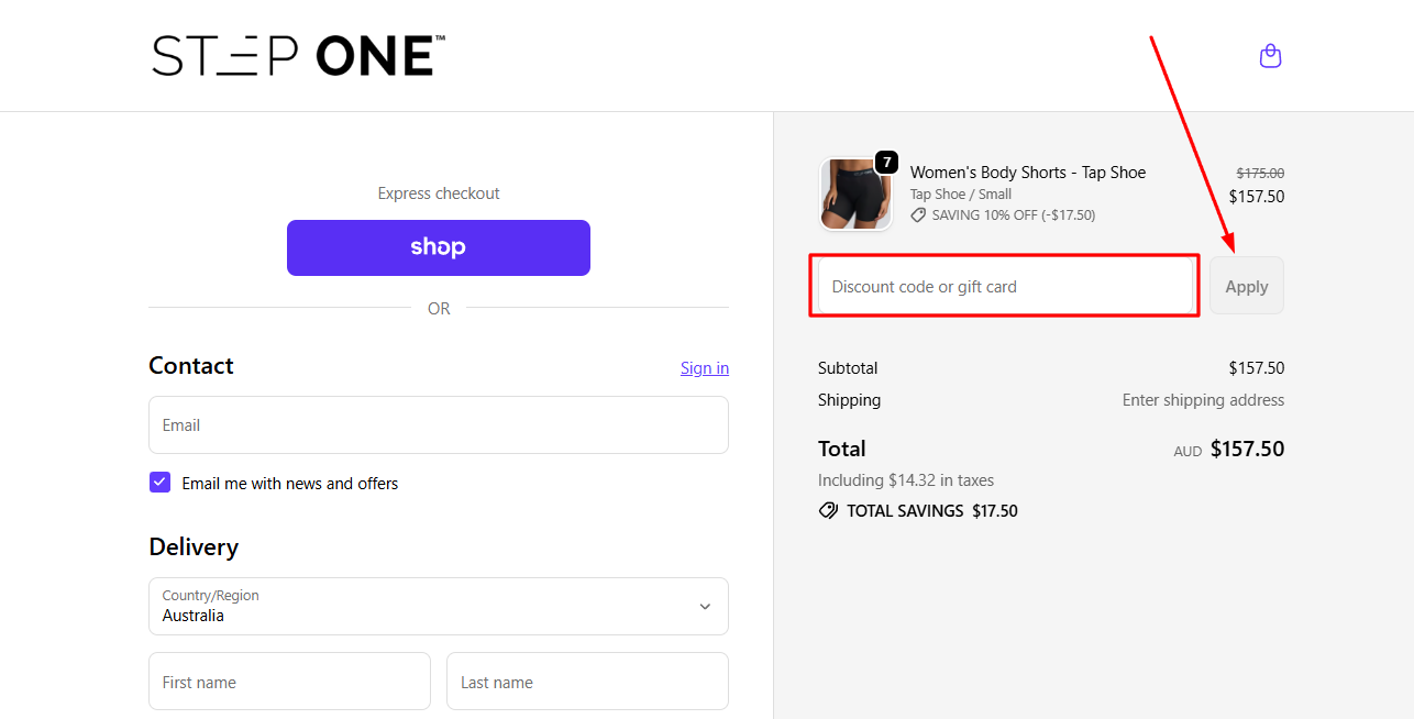 How to activate a Step One promo code